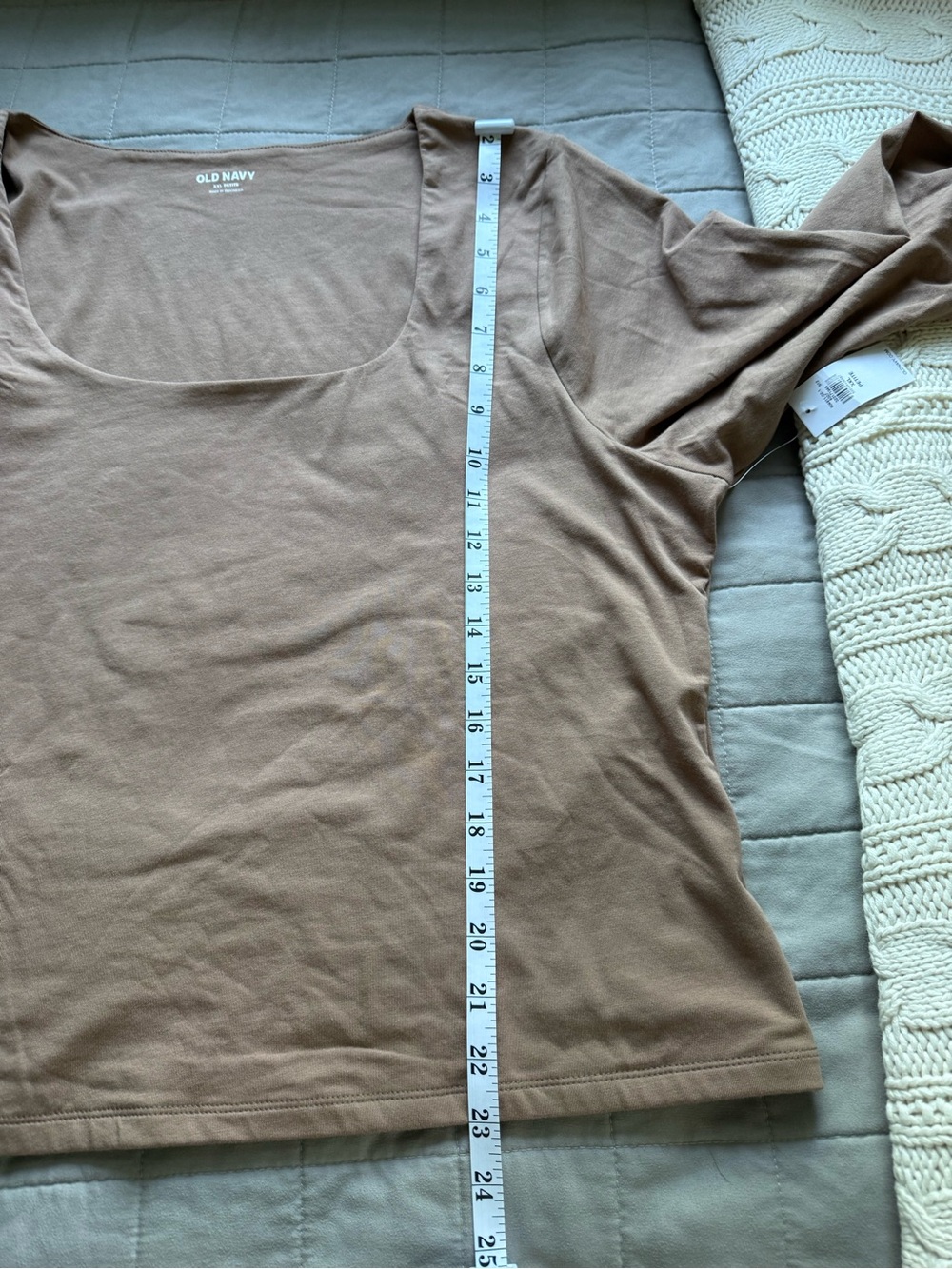 Old Navy Long Sleeve Scoop Neck Top - Taupe - NWT - XXL Petite - Picture 8 of 9